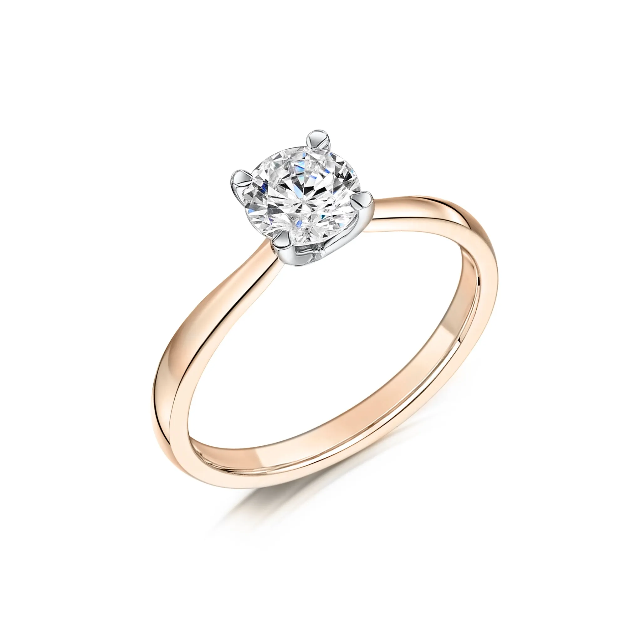 Simple Round Diamond Engagement Ring in Rose Gold