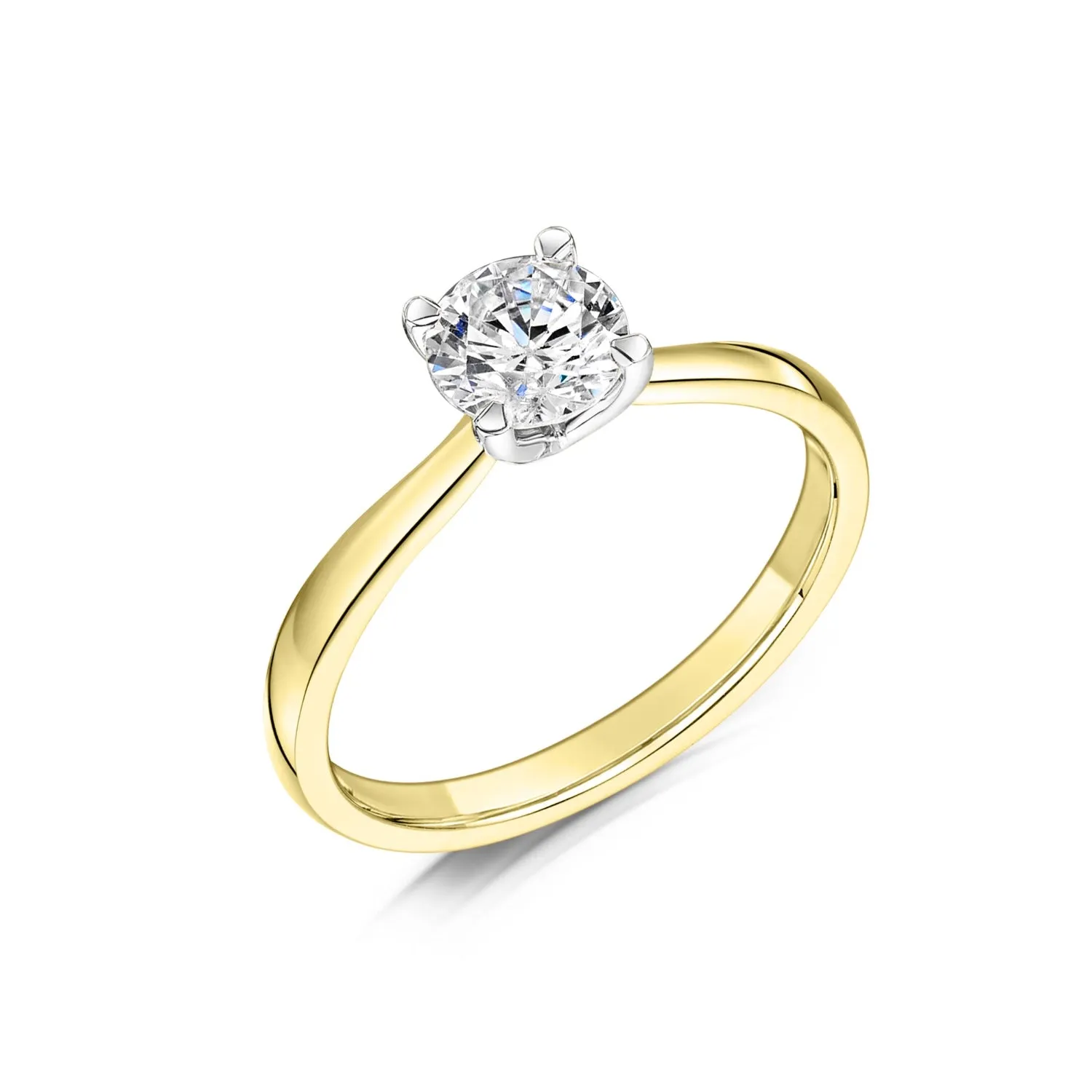 Simple Round Diamond Engagement Ring in Yellow Gold