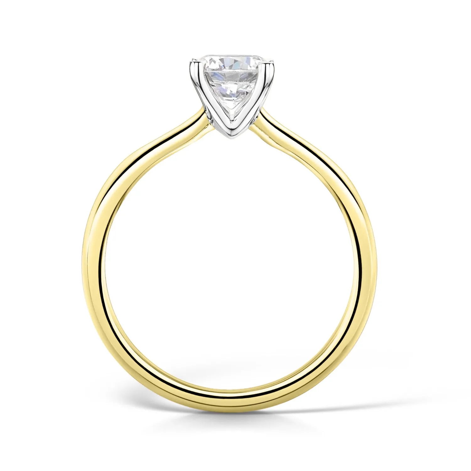 Simple Round Diamond Engagement Ring in Yellow Gold