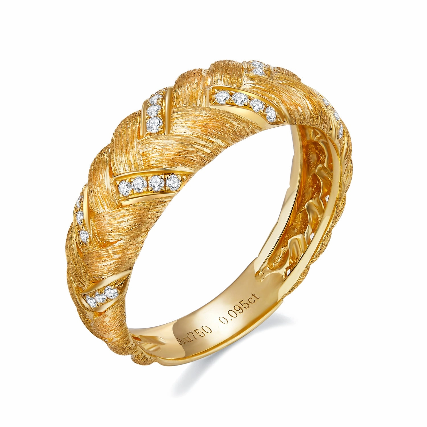Simple Diamond Brushed Ring
