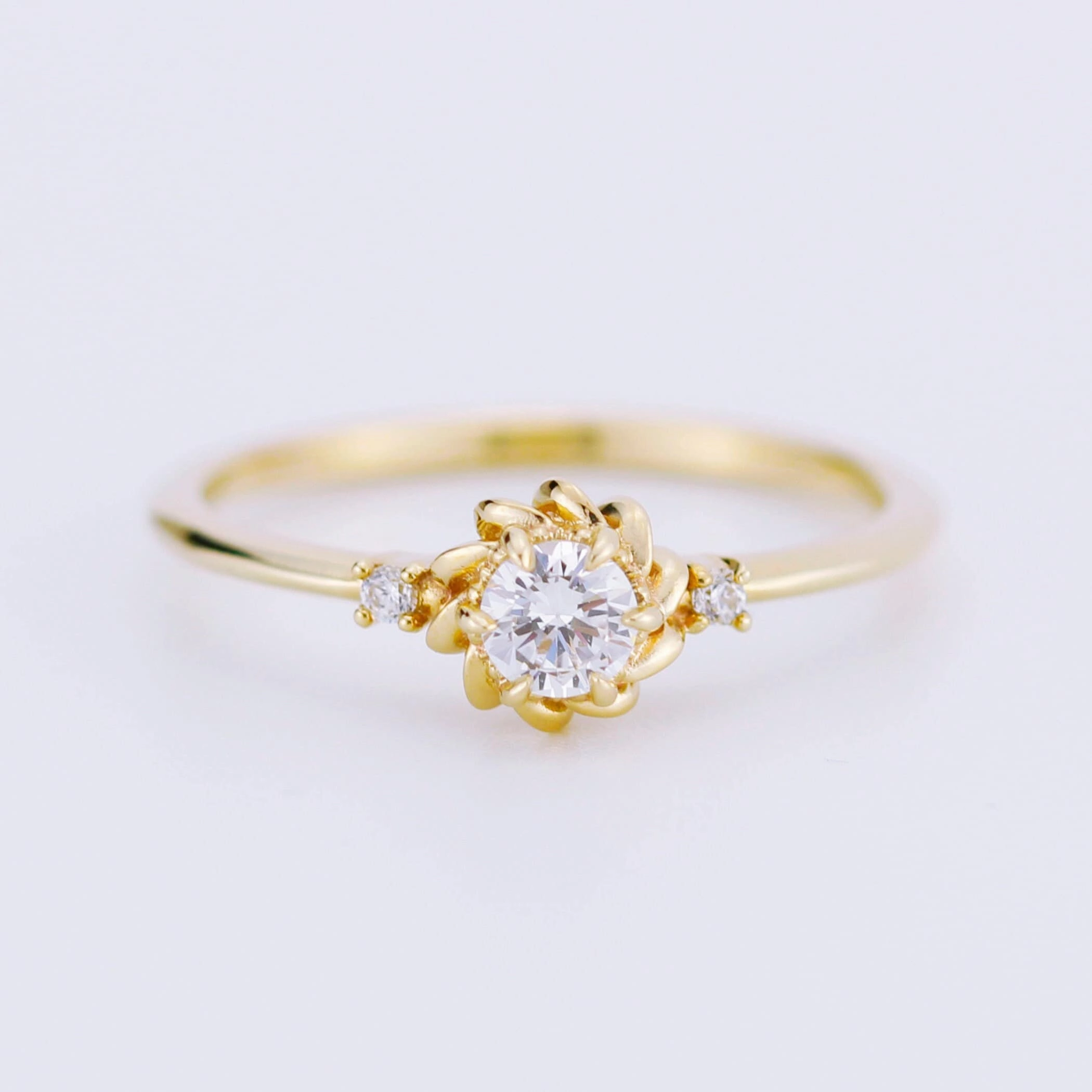 Simple diamond ring, engagement ring diamonds |R354WD
