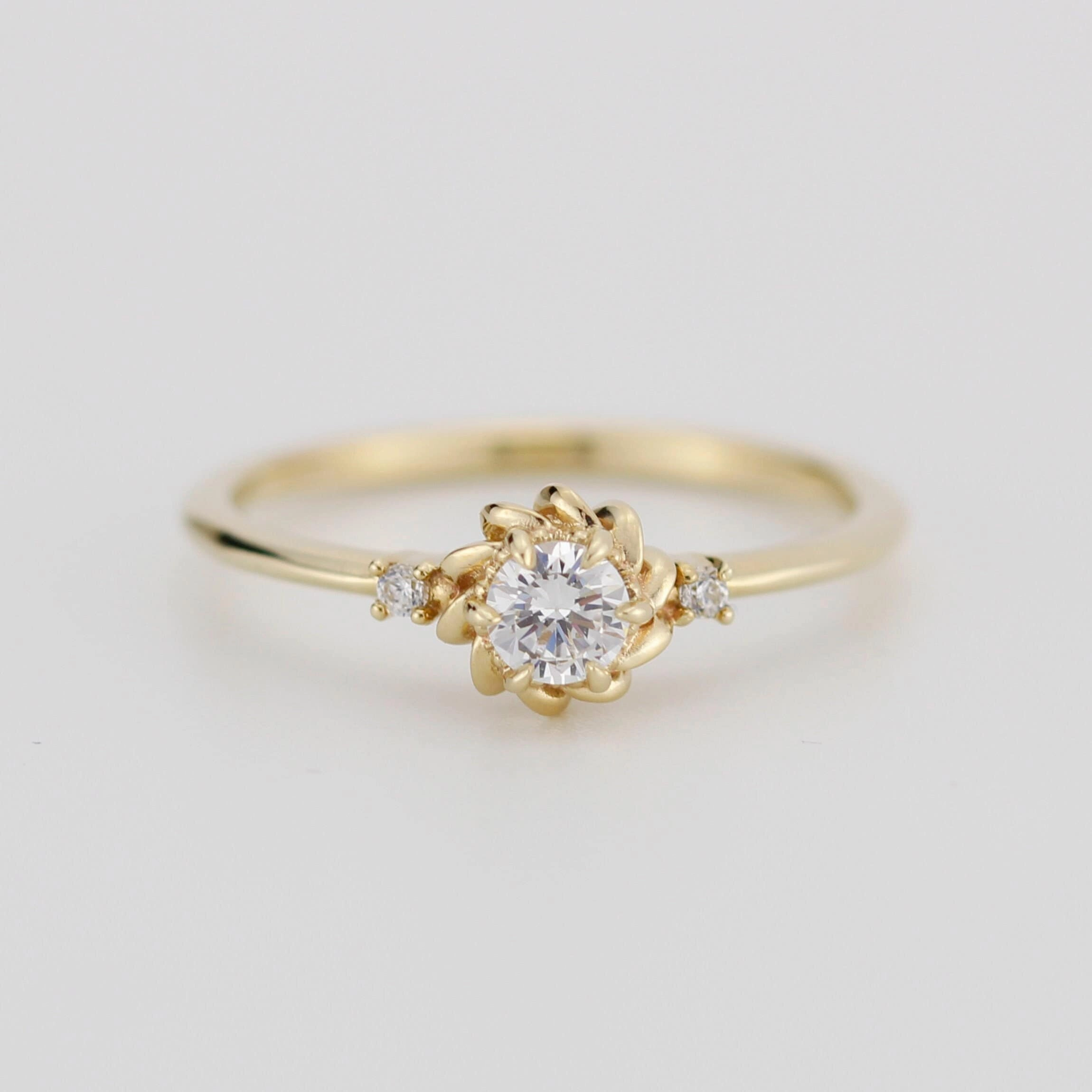 Simple diamond ring, engagement ring diamonds |R354WD