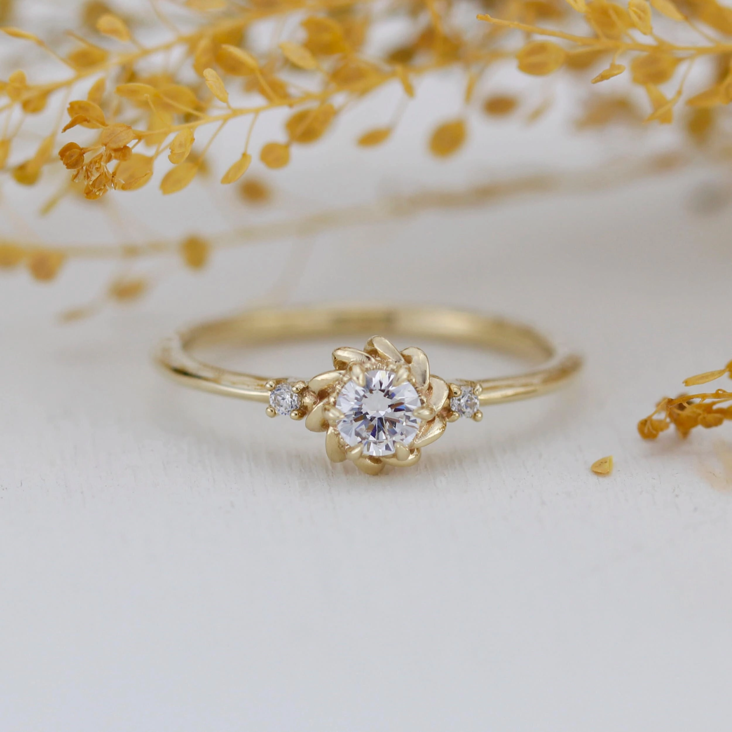 Simple diamond ring, engagement ring diamonds |R354WD