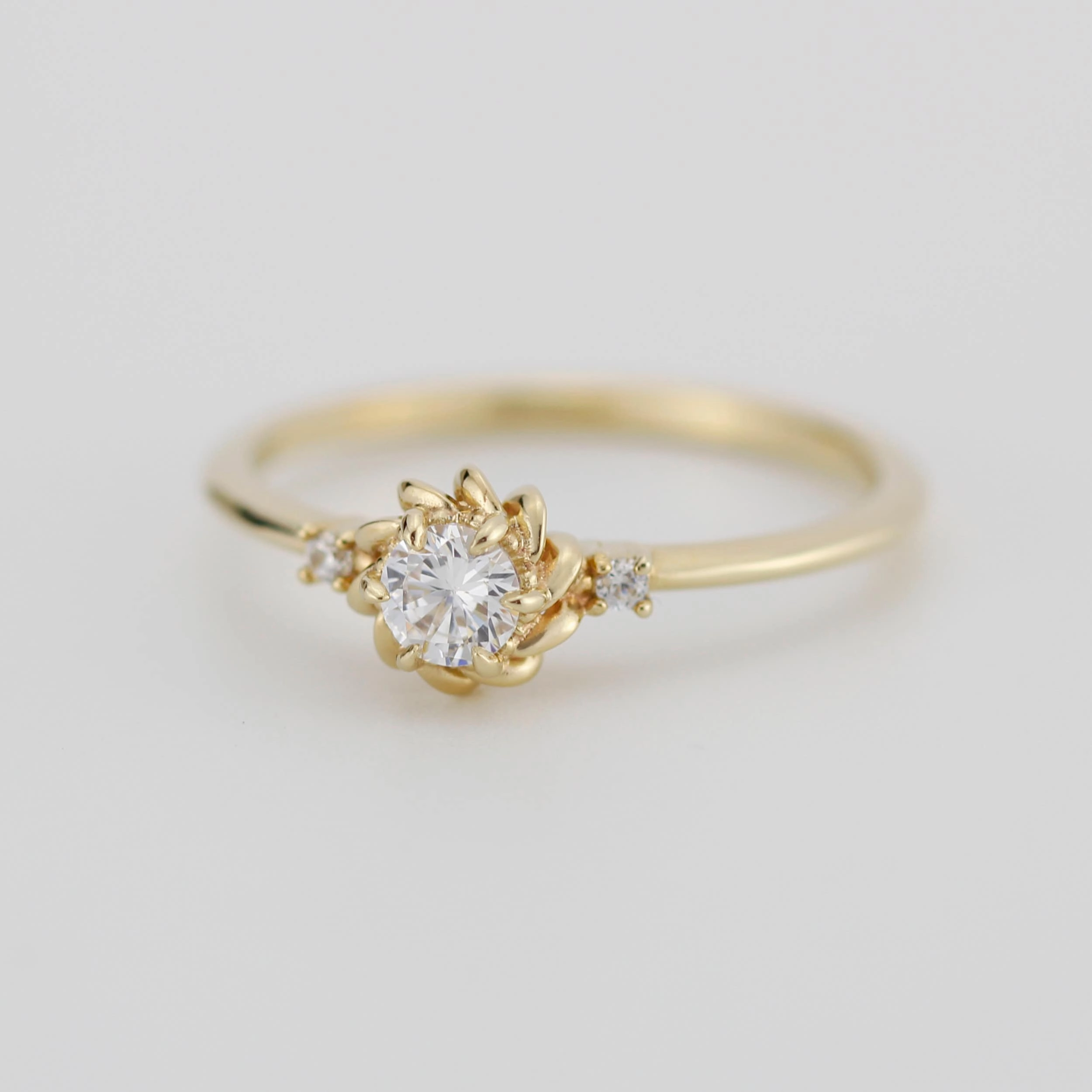 Simple diamond ring, engagement ring diamonds |R354WD