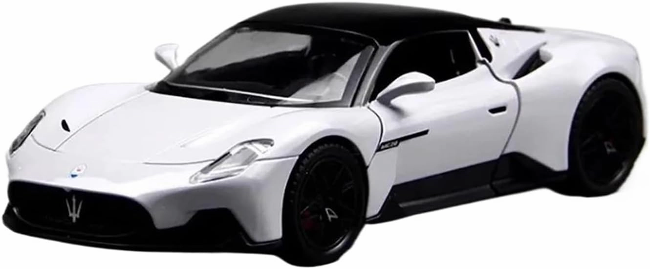 Simulation Car Model 1:24 for Maserati Mc20 Sports Car Simulation Alloy Model Home Decoration Metal Ornaments Mini Vehicles Toys(White)
