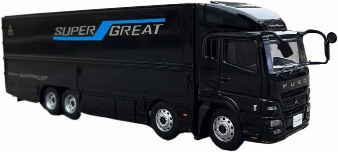 Simulation Car Model 1:43 for Mitsubishi Fuso Container Truck Simulation Alloy Car Model Collection Display Decoration Mini Vehicles Toys(Black)