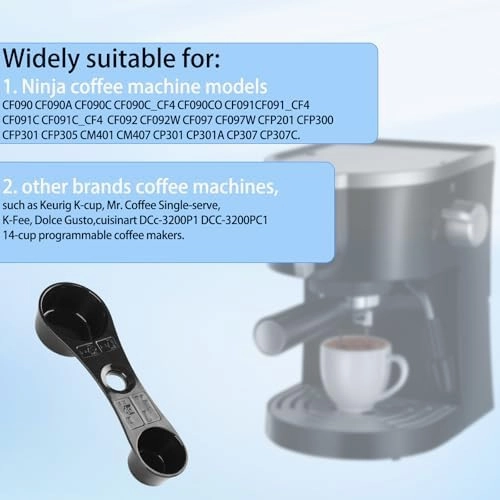 Smart Coffee Scoop Spoon for Ninja - Perfectly Measured Coffee Every Time - Compatible with CF090 CF091 CF092 CF097 Cuisinart Mr. Coffee Keurig K-Cup - Double Sided Measuring Scoop Spoon (2 Pcs)