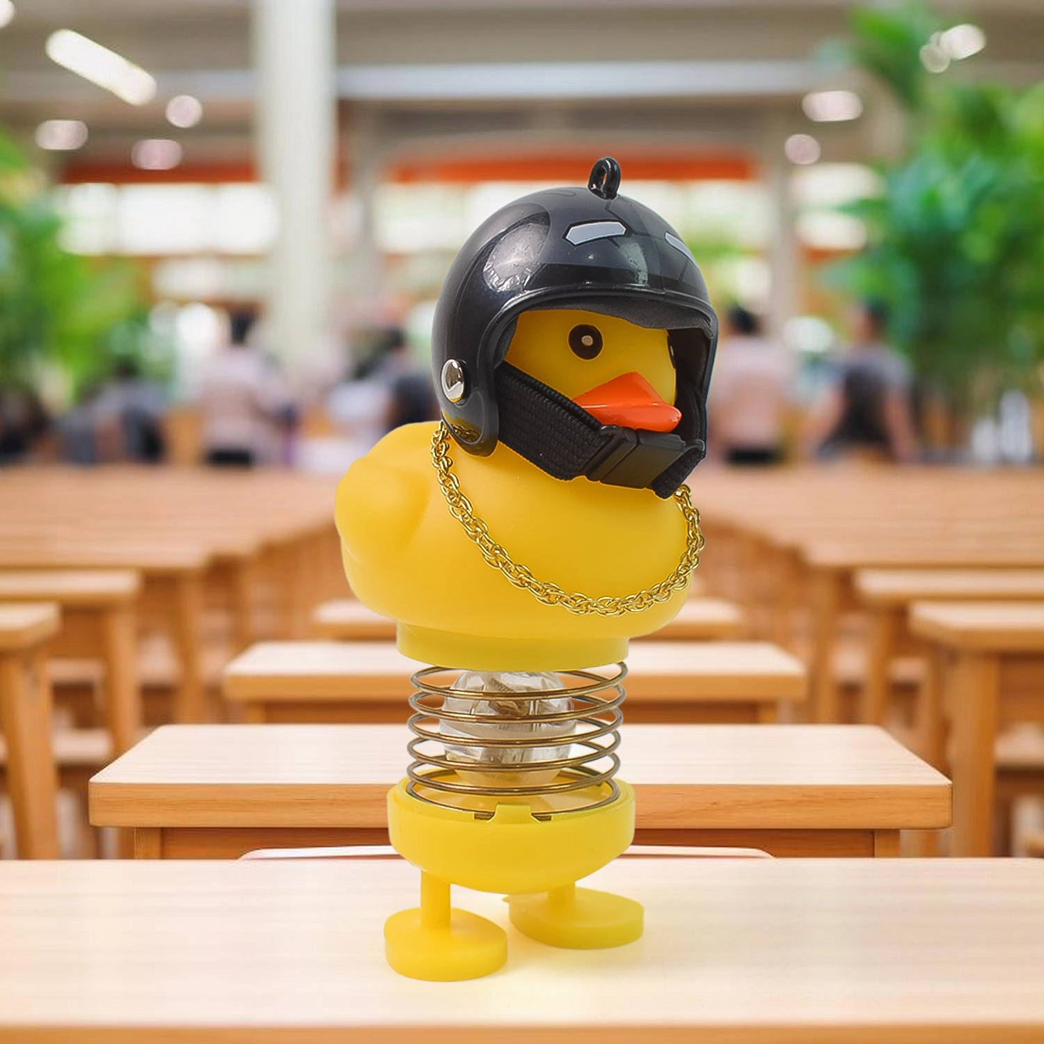 Spring Doll Dance Toy Duck Bicycle Bell with Propeller