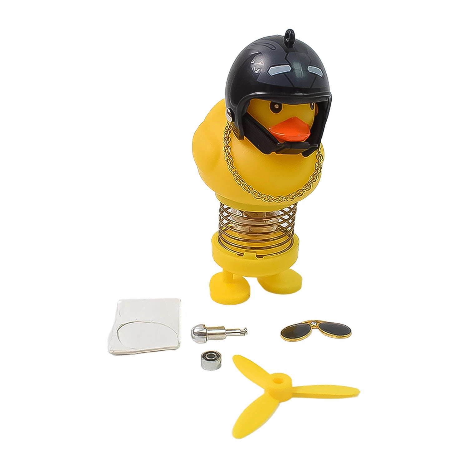 Spring Doll Dance Toy Duck Bicycle Bell with Propeller