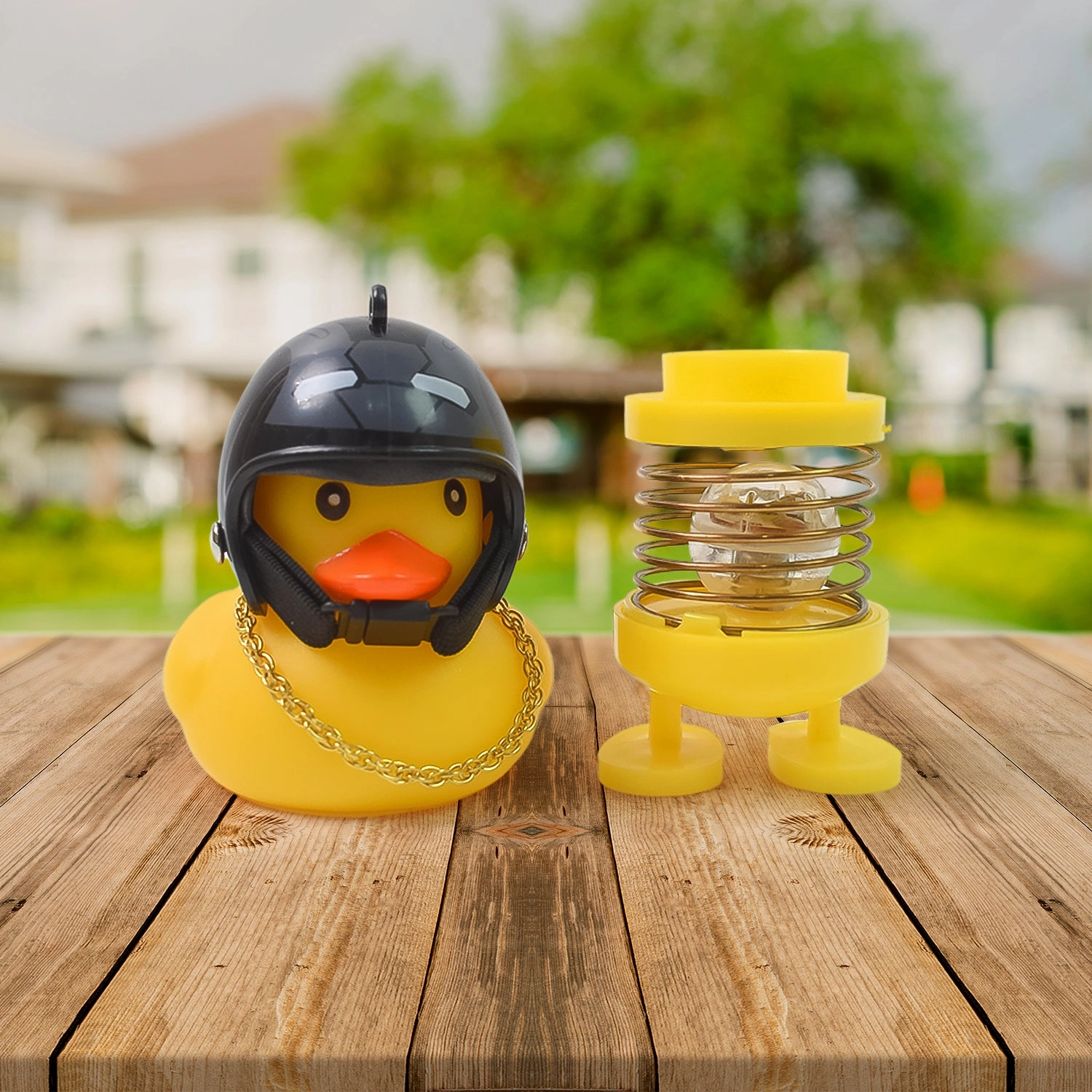 Spring Doll Dance Toy Duck Bicycle Bell with Propeller
