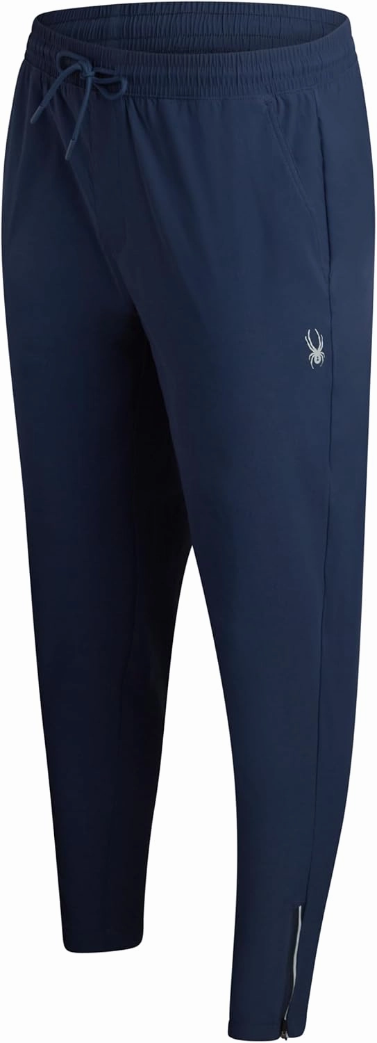 Spyder Mens Sweatpants - Athletic Nylon Stretch Pull On Workout Mens Jogger Pants with Drawstring and Pockets (Sizes: S-XL)