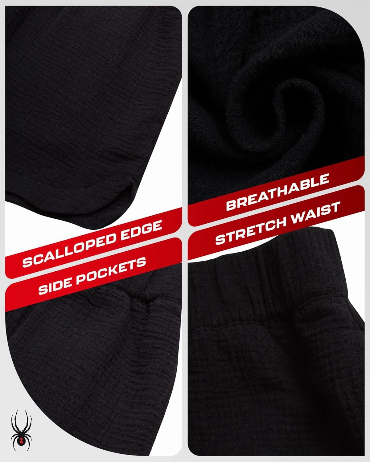 Spyder Womens Athletic Shorts - Lightweight Woven Pull On Workout Shorts for Women with Pockets for Gym and Casual Daily Wear