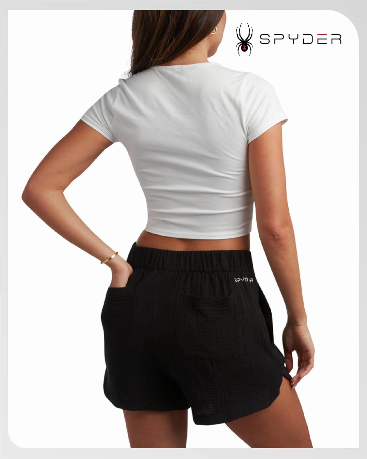 Spyder Womens Athletic Shorts - Lightweight Woven Pull On Workout Shorts for Women with Pockets for Gym and Casual Daily Wear