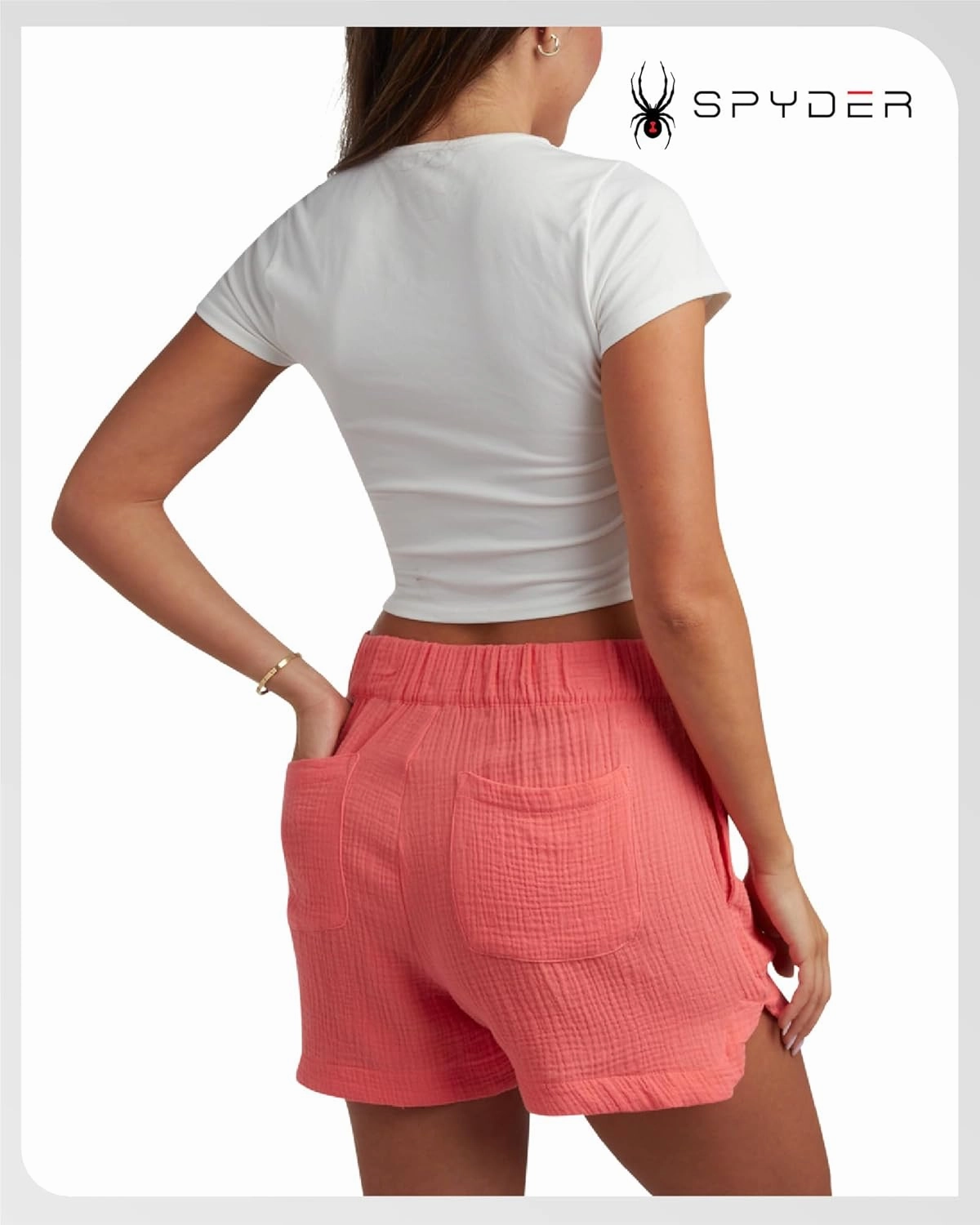 Spyder Womens Athletic Shorts - Lightweight Woven Pull On Workout Shorts for Women with Pockets for Gym and Casual Daily Wear