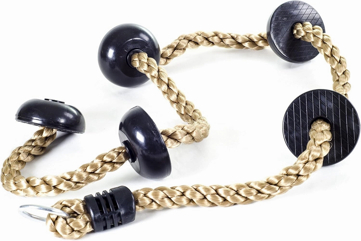 Squirrel Products 6.5 ft Climbing Rope with Platforms - Swing Set Accessories - Additions & Replacements for Active Outdoor Play Equipment