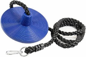 Squirrel Products Heavy Duty Plastic Tree Swing - Disc Rope Swing with Leg Protectors - Additions & Replacements - Outdoor Play Equipment - Blue