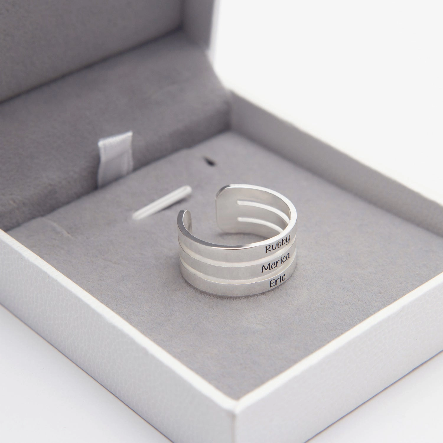 Stackable Name Ring- Silver