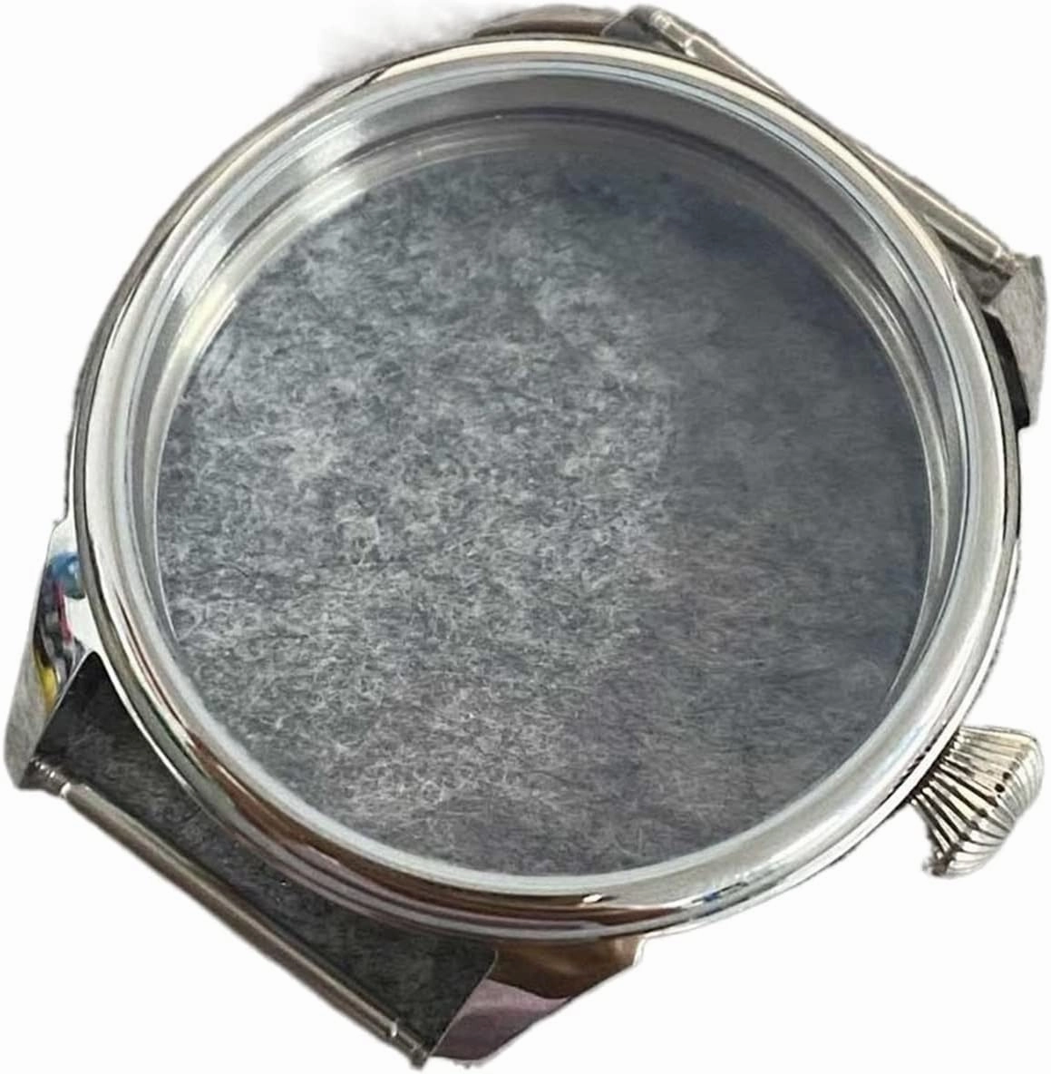 Stainless Watch Case compatible with ETA6497 compatible with Seagull ST36 Movement Polished 42MM Transparent Bottom Case Waterproof Ring Watch Accessories watch case