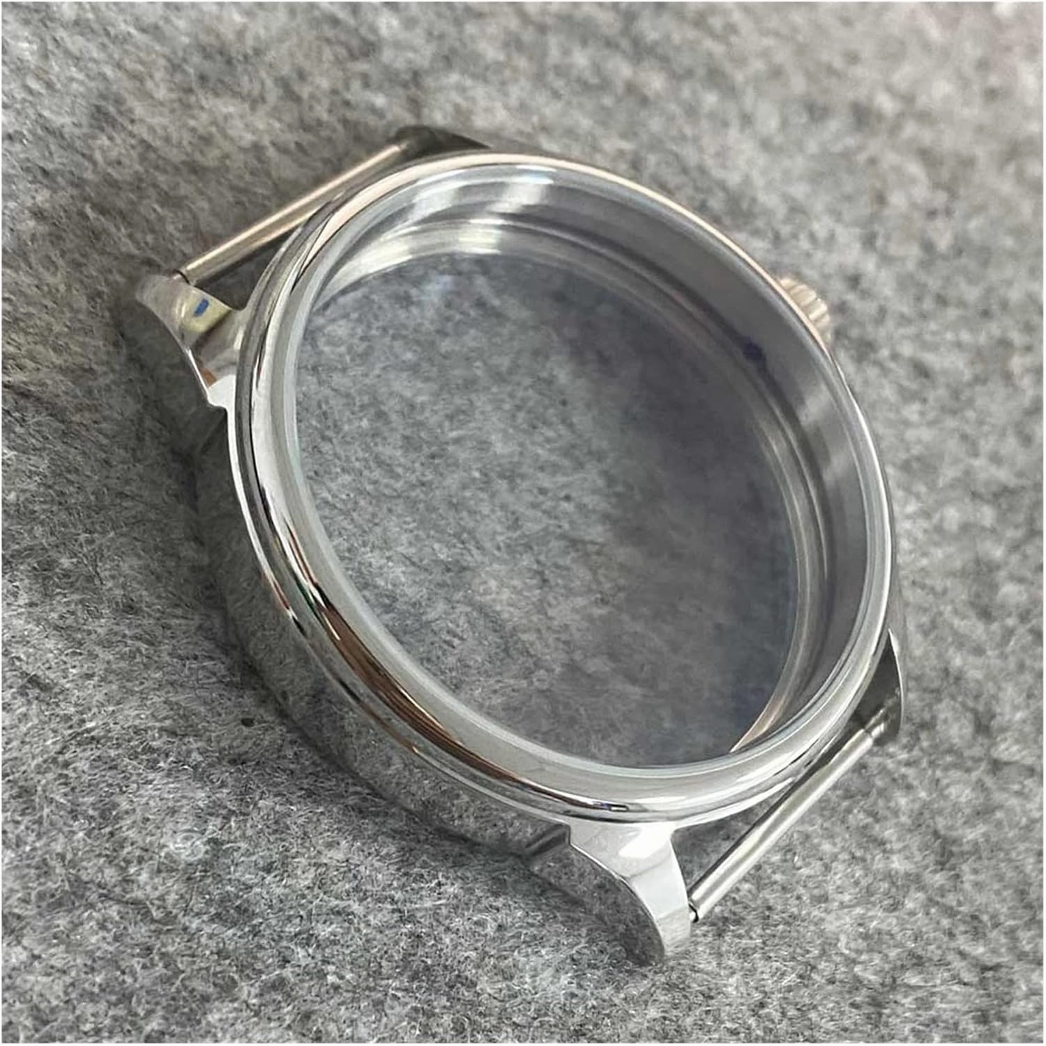 Stainless Watch Case compatible with ETA6497 compatible with Seagull ST36 Movement Polished 42MM Transparent Bottom Case Waterproof Ring Watch Accessories watch case
