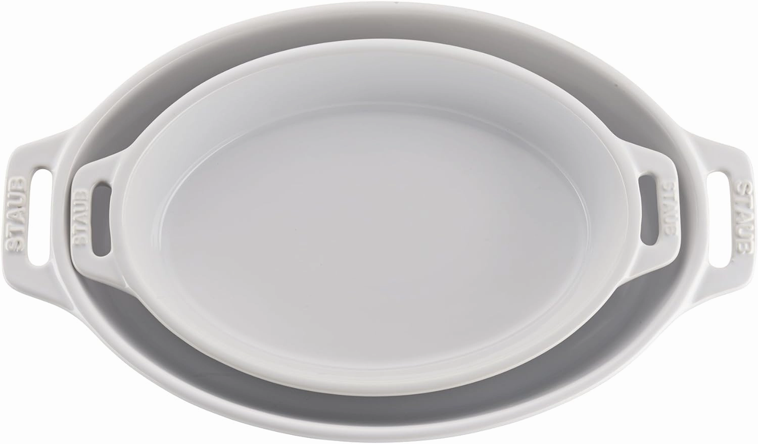 STAUB Ceramics Oval Baking Dish Set, 2-piece, White
