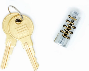 Steelcase FR402 Lock Core Kit with 2 Keys - Chrome