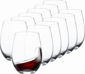 Stemless Wine Glasses Set of 12, 15 Ounce Smooth Rim Standard Wine Glass Tumbler for Red, White Wine, Dishwasher Safe