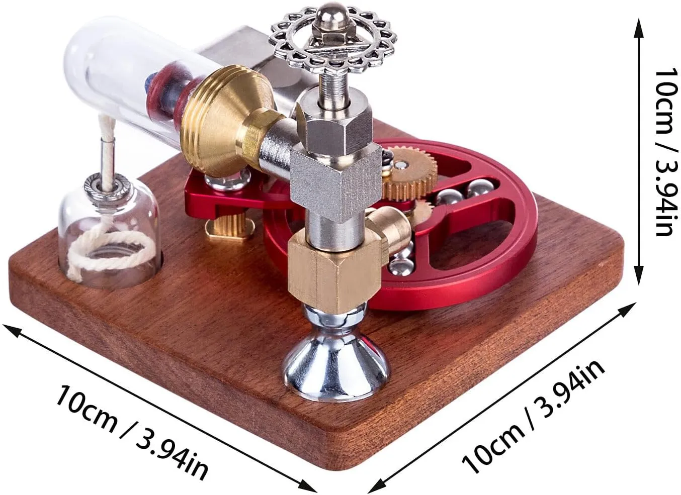 Stirling Engine Model Kit for Adults, ENJOMOR Adjustable Speed Stirling Engine Model Science Experiment Stem Toy with Ball Bearing Flywheel, Kids Adult Toys - Red, Type 2