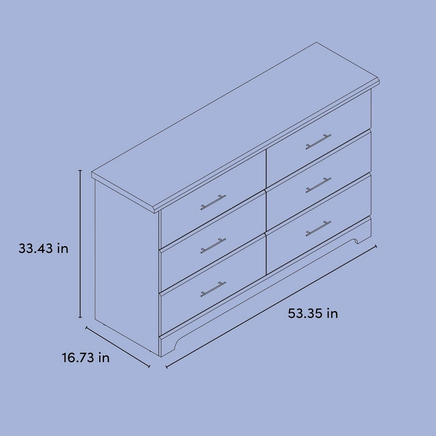 Storkcraft Brookside 6-Drawer Dresser (Driftwood) – GREENGUARD Gold Certified, Nursery & Kids Storage, Nursery Essentials, Kids Room Storage, Durable Bedroom Dresser