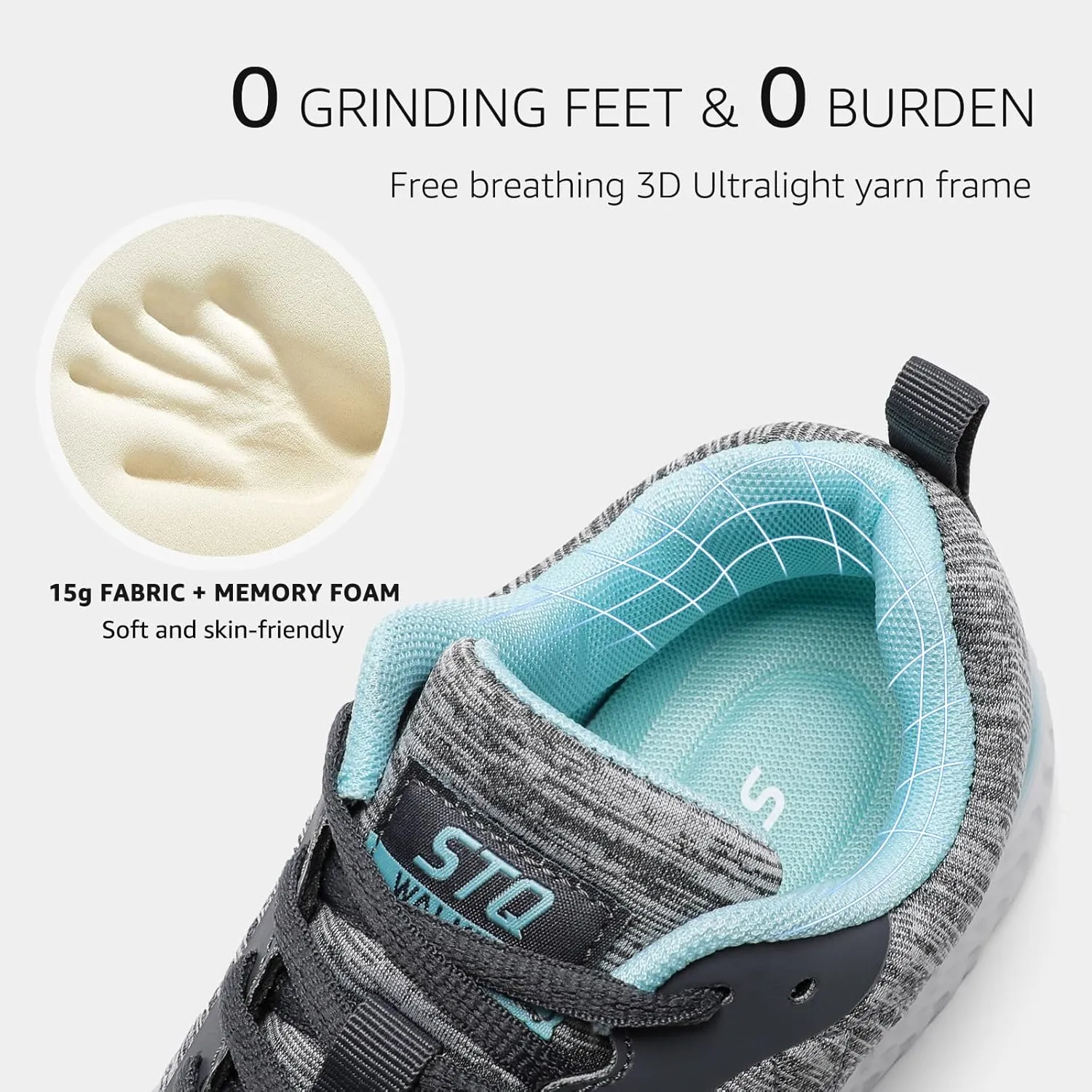 STQ Walking Shoes for Women Lace Up Lightweight Tennis Shoes