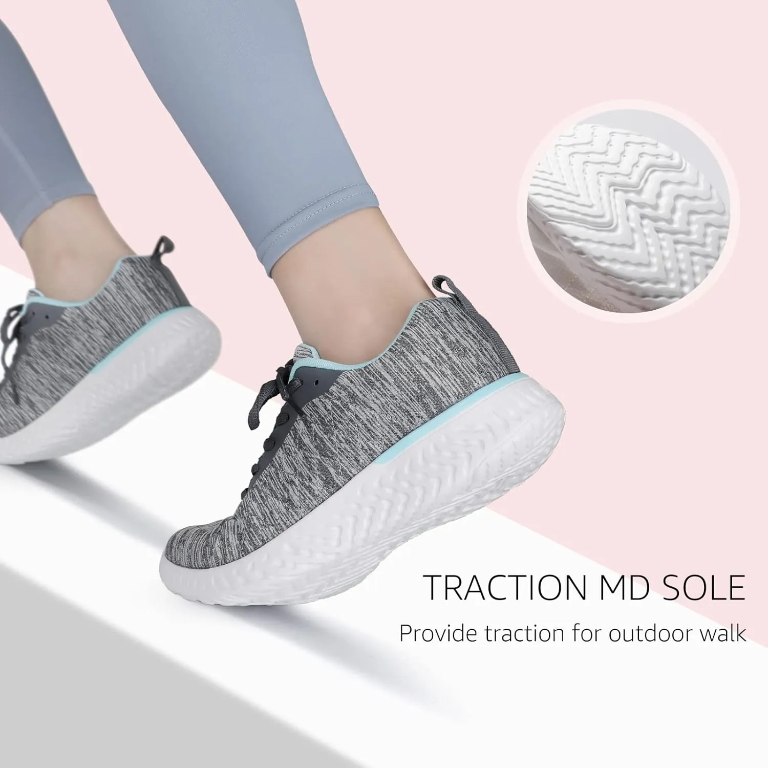 STQ Walking Shoes for Women Lace Up Lightweight Tennis Shoes