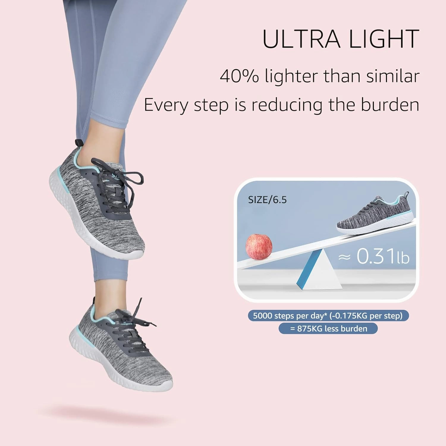 STQ Walking Shoes for Women Lace Up Lightweight Tennis Shoes