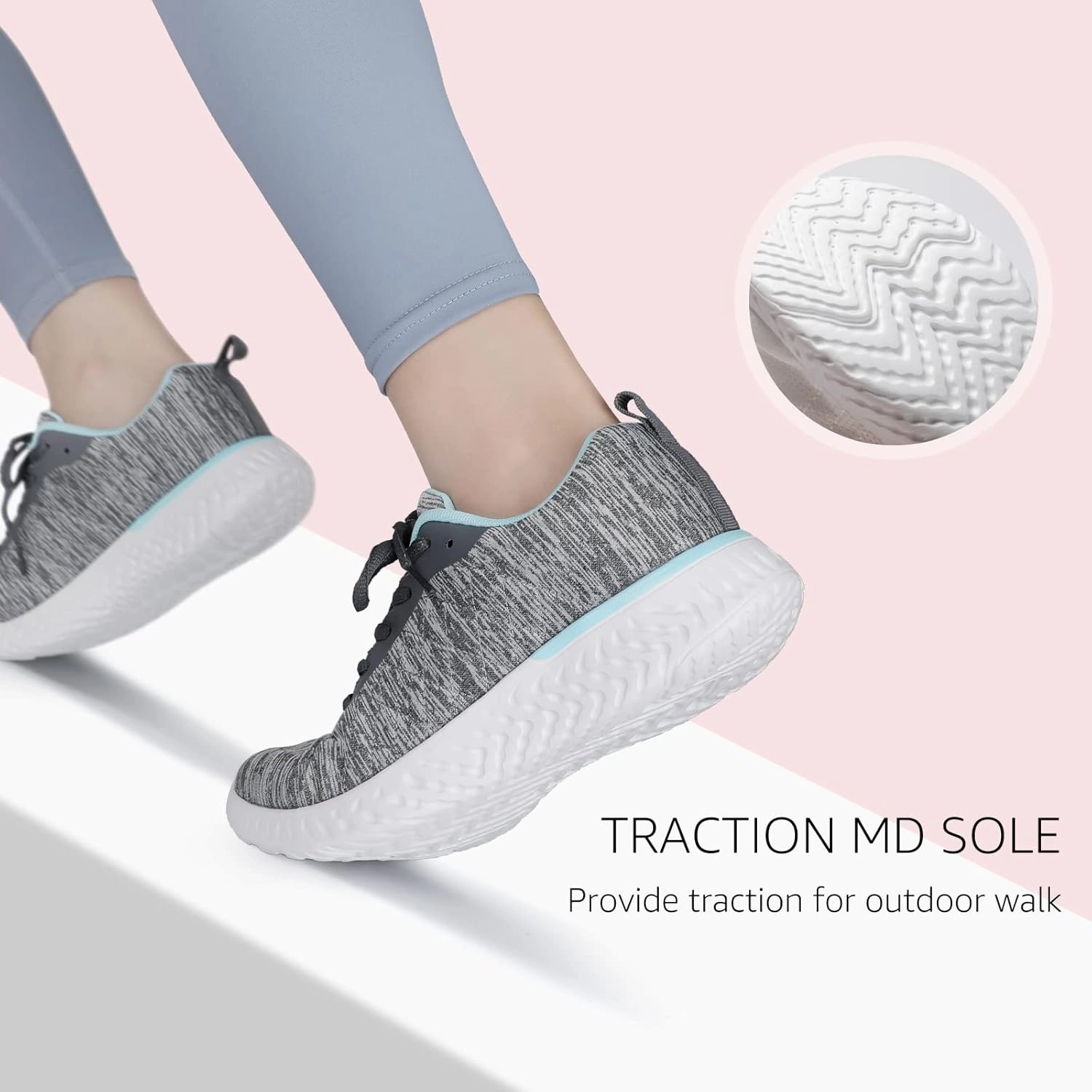 STQ Walking Shoes for Women Lace Up Lightweight Tennis Shoes