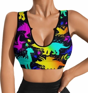 Supdreamc Women Padded Sports Bra for Yoga Workout Gym Fitness Pilates Activewear