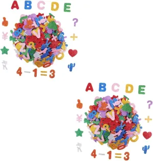 SUPVOX 2sets Glitter Numbers Letters Stickers Adhesive Alphabet Set for Kids Scrapbooking Art Projects 296pcs*2