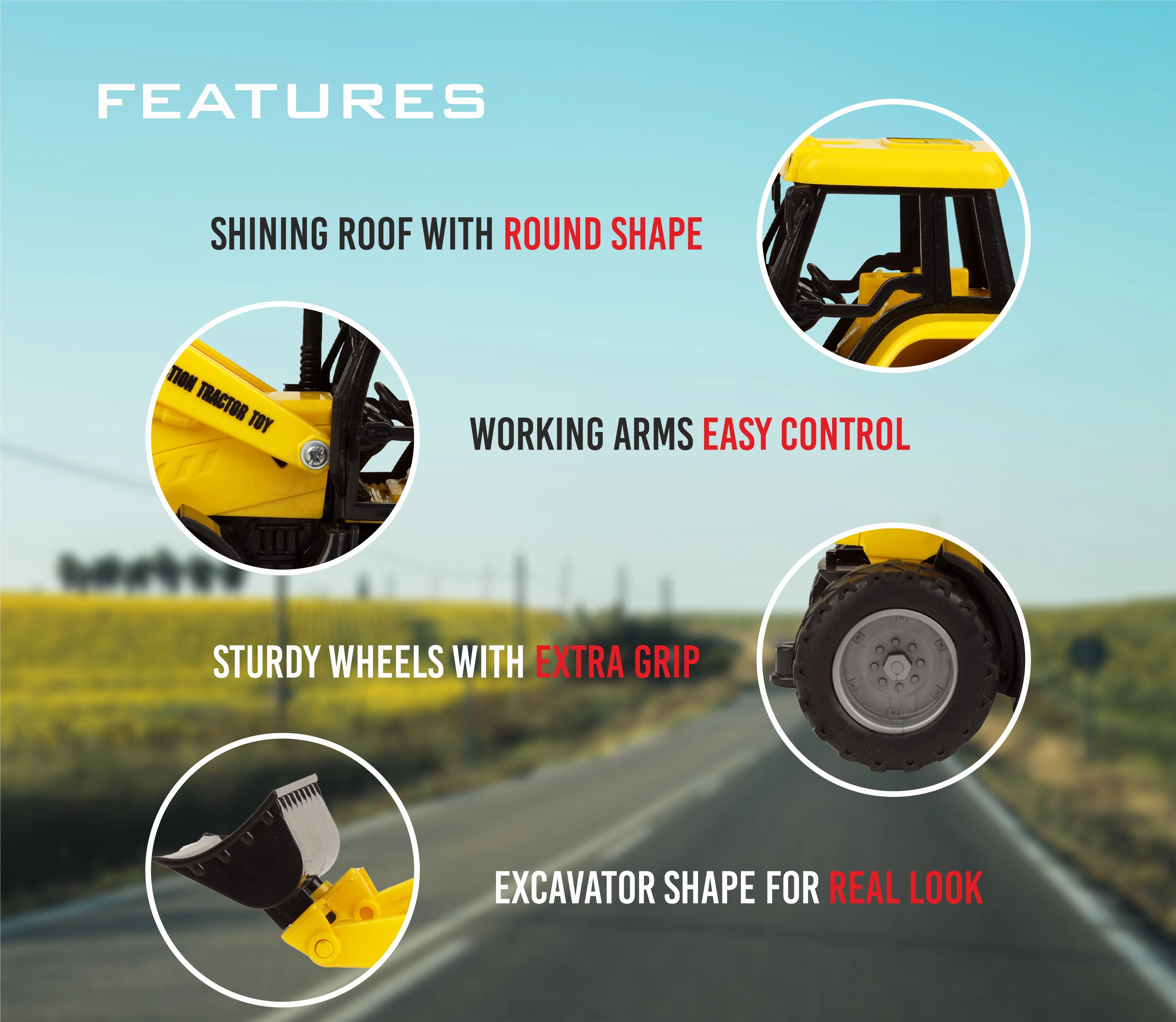 SVG Excavator | Friction-powered Toy | Push & go Toy | Pull-Push Vehicle | Construction Toy for Kids | Toy Truck | Engineering Toy | Pull Along | Easy Play | For Kids age 3  years
