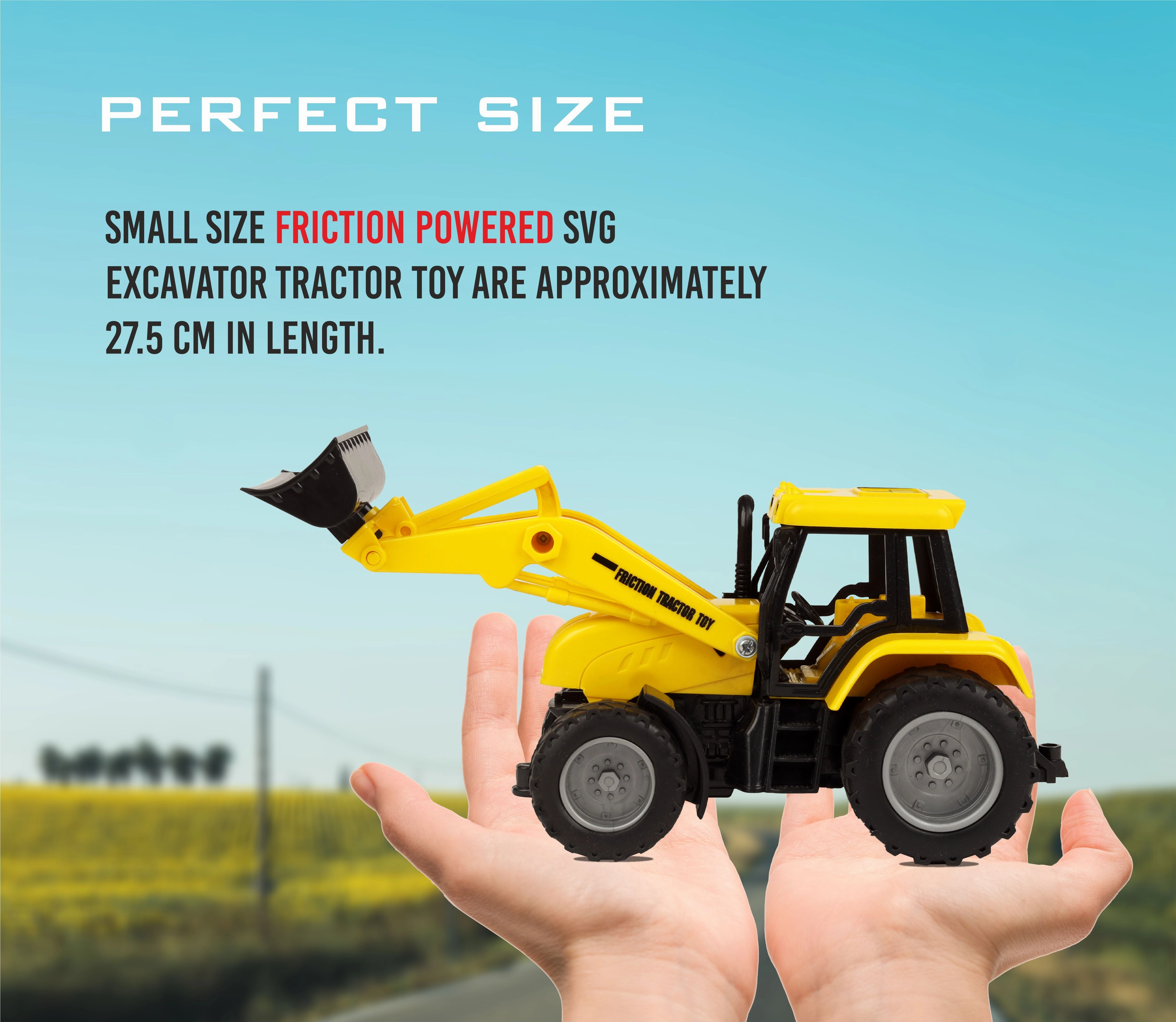SVG Excavator | Friction-powered Toy | Push & go Toy | Pull-Push Vehicle | Construction Toy for Kids | Toy Truck | Engineering Toy | Pull Along | Easy Play | For Kids age 3  years