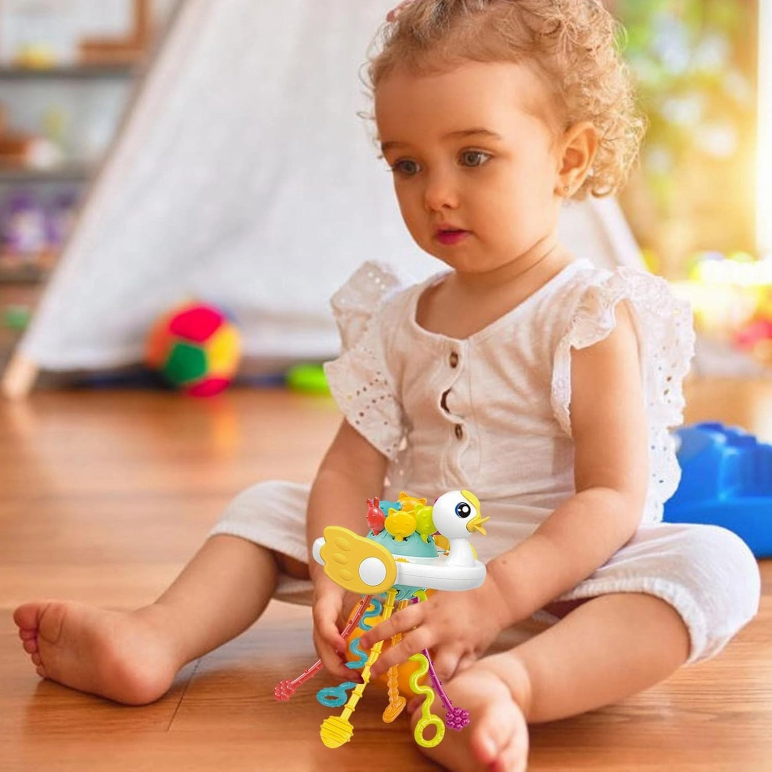 Swan Rattle Teether Sensory Toy - Engaging Fun for Babies