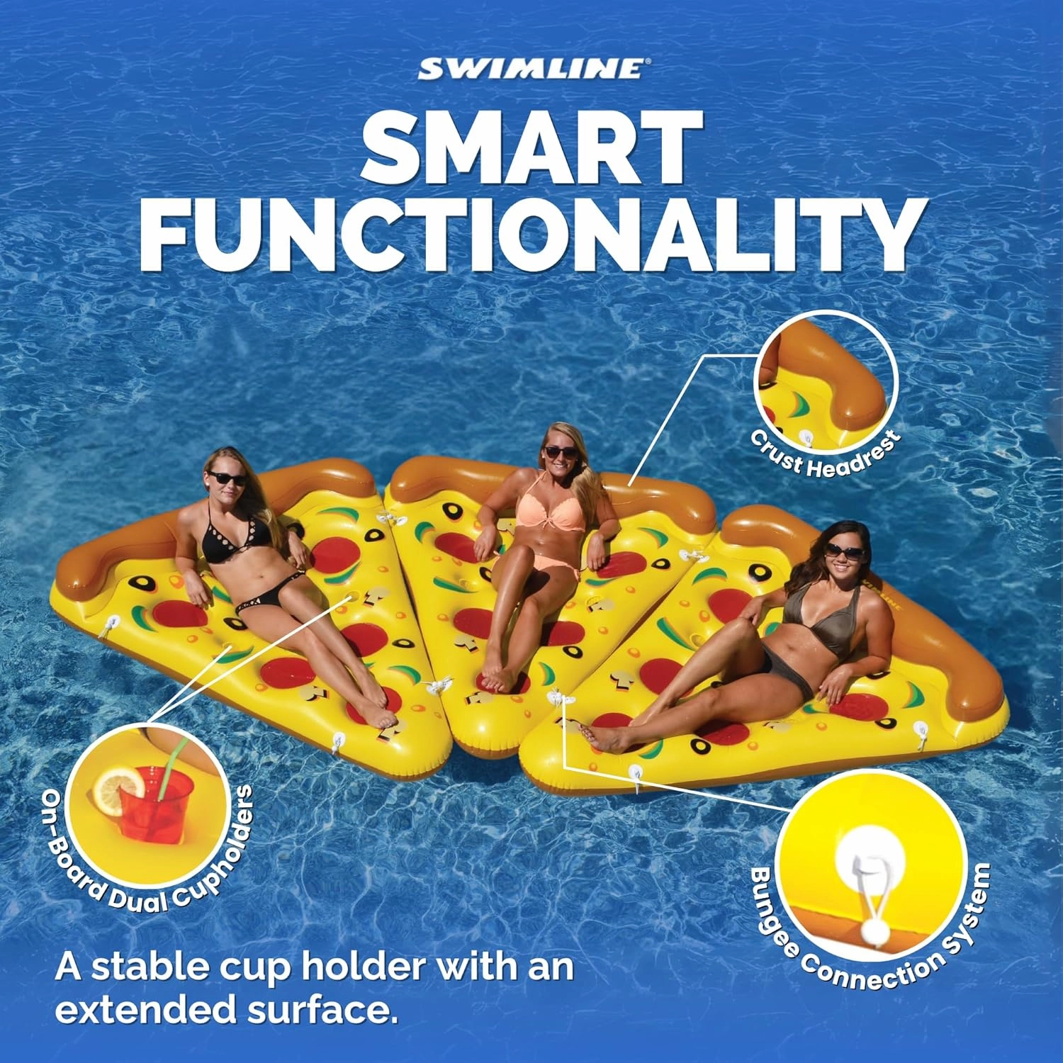 Swimline Inflatable Pizza Slice Pool Float, Multicolor