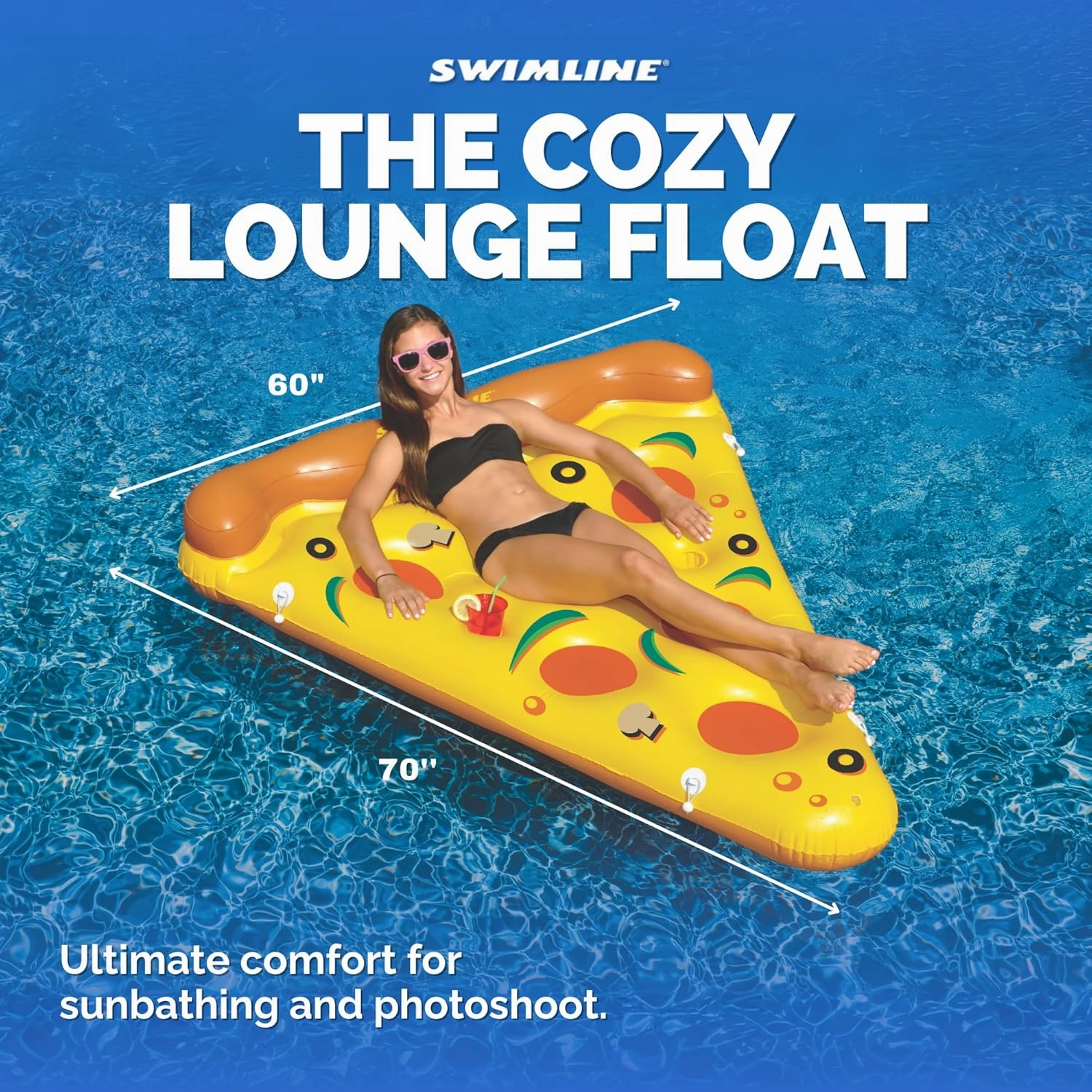 Swimline Inflatable Pizza Slice Pool Float, Multicolor