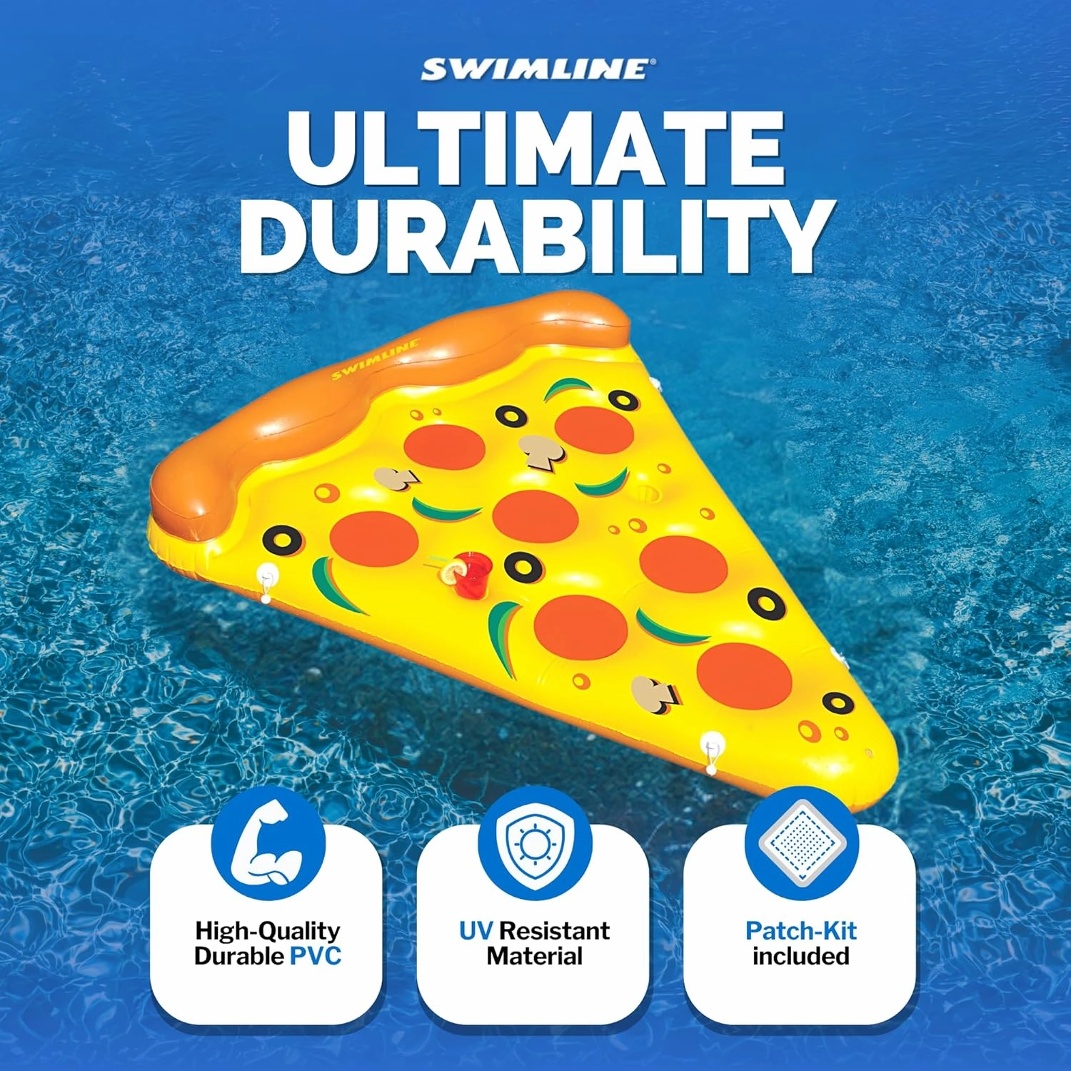 Swimline Inflatable Pizza Slice Pool Float, Multicolor