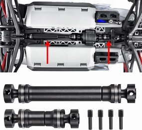 SWX 2PCS RC Drive Shaft Steel Front & Rear Center Shaft Length 70-95mm / 44-47mm Compatible with 1:16th TRX Mini E-REVO Summit Slash 4X4 RC Crawlers Car Upgrade Parts