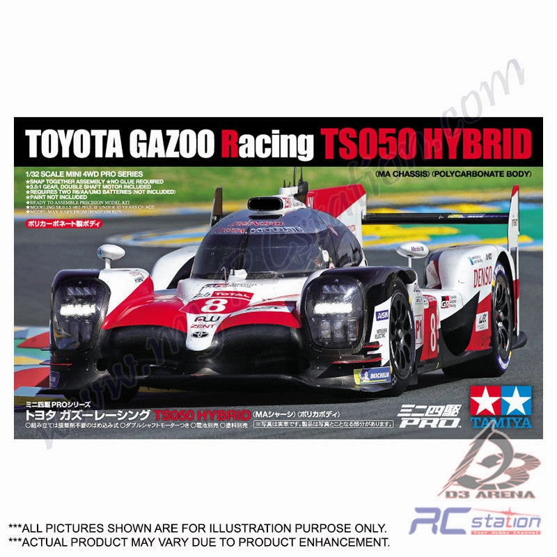 Tamiya #18652 - TOYOTA GAZOO Racing TS050 Hybrid (MA Chassis) (Polycarbonate Body) [18652]