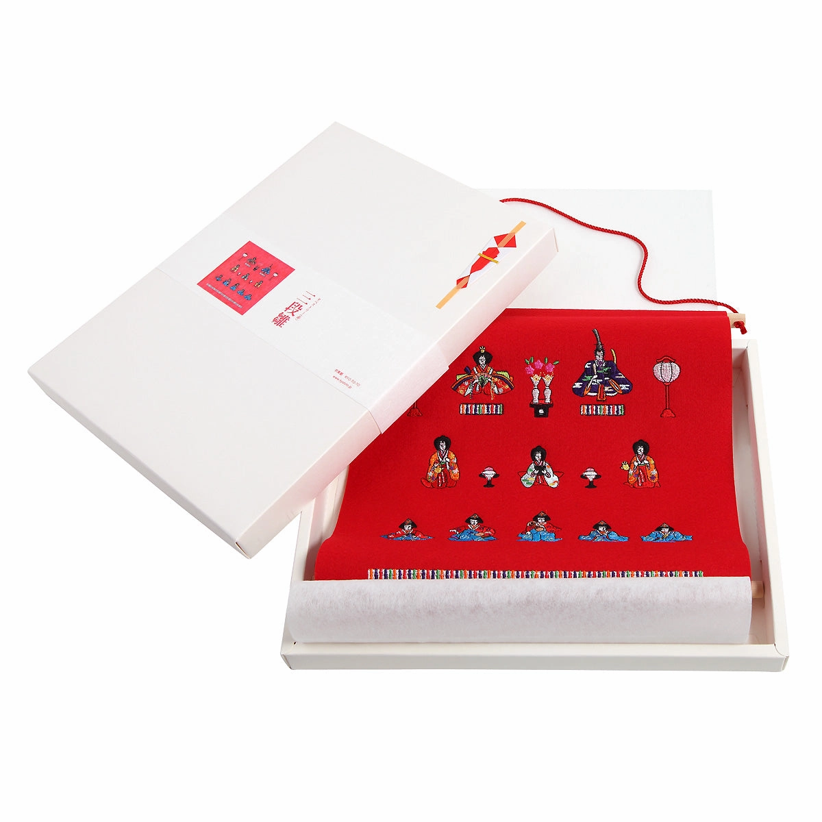 Tapestry／Three Rows Hina Dolls, Red