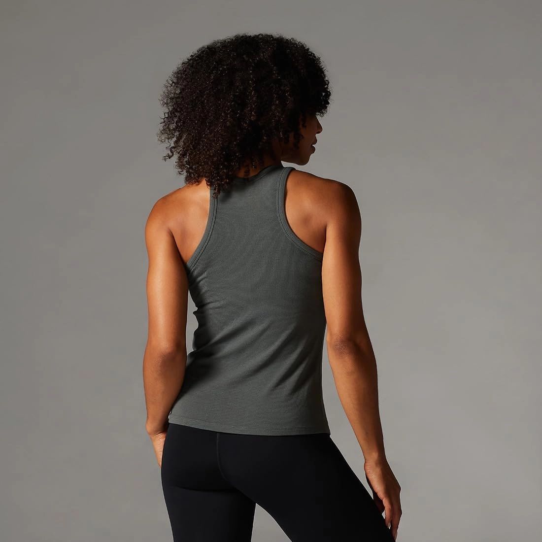Tavi Women’s Rib Tank Top – Ribbed Tank Top, Workout Tops, High Neck Tank Top, Lightweight Racerback Tank
