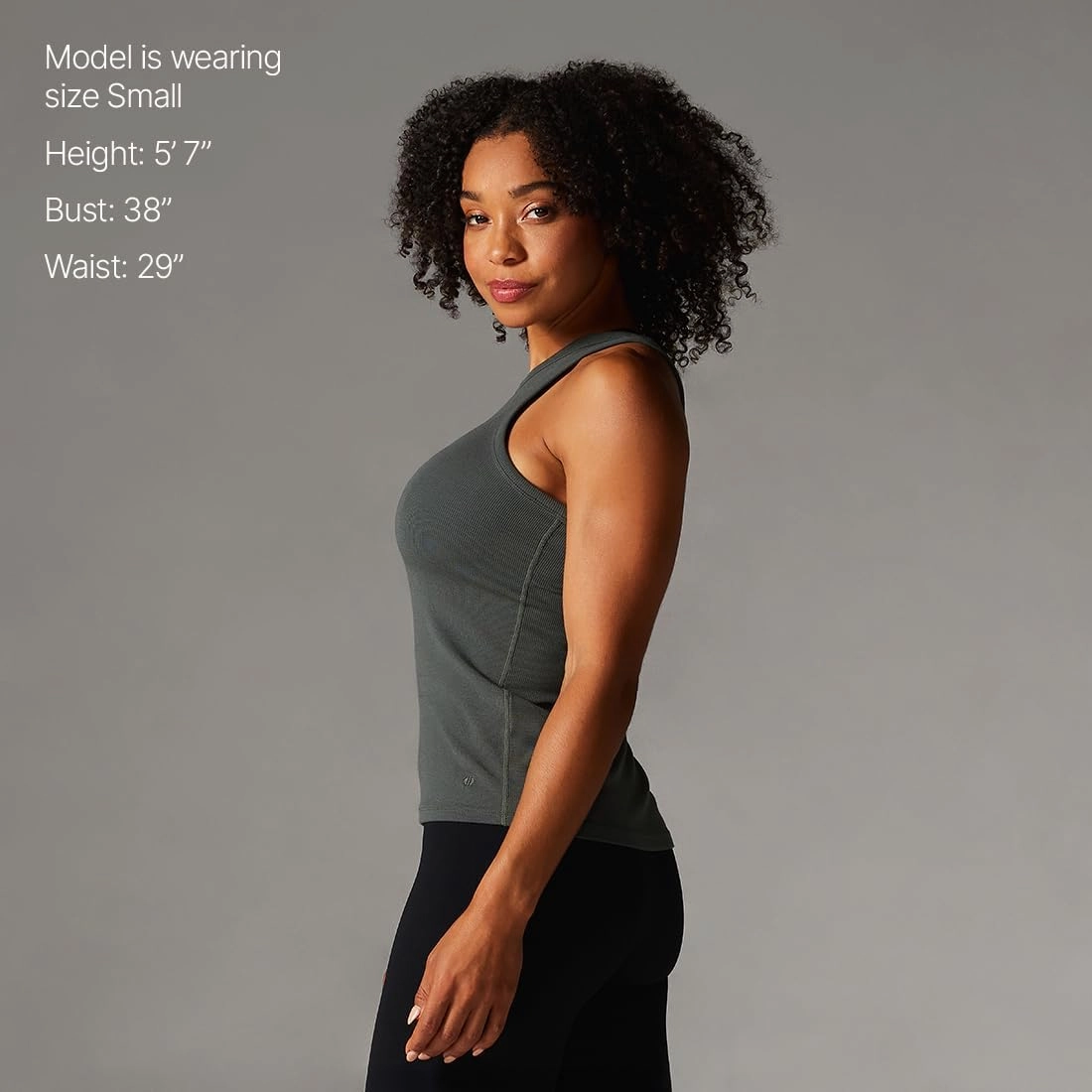 Tavi Women’s Rib Tank Top – Ribbed Tank Top, Workout Tops, High Neck Tank Top, Lightweight Racerback Tank
