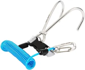 Tbest Scuba Diving Reef Hook Stainless Steel Reef Hook Diving Hook Scuba Safety Accessories with Spiral Coil Lanyard Quick Release Buckle