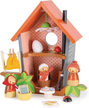 Tender Leaf Toys - Robin’s Nest Box - Wooden Toy Birdhouse with Bird Family and Accessories - Imaginative Play Set - Develop Creative Storytelling and Improve Fine Motor Skills - Age 3 