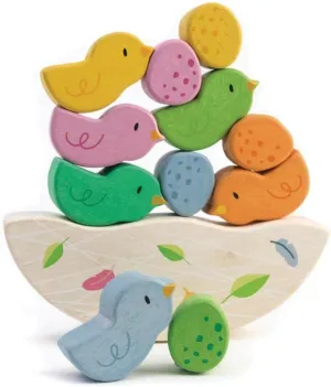 Tender Leaf Toys - Rocking Baby Birds - 12 Piece Balance Toy - STEM Toy - Early Learning to Develop Strategic Thinking and Fine Motor Skills - Wooden Toy Stacker & Balance Educational Game - Age 18m 