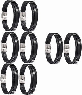 TENDYCOCO 8 Pcs Bracelet Tiger Eye Men Chain Beads Watches for Men Couture Man Wrist Jewelry Bangles Kit Ring Grunge Rivets Necklace Fidget Hair Ribbons Punk Jewelry Wrist Decoration Metal