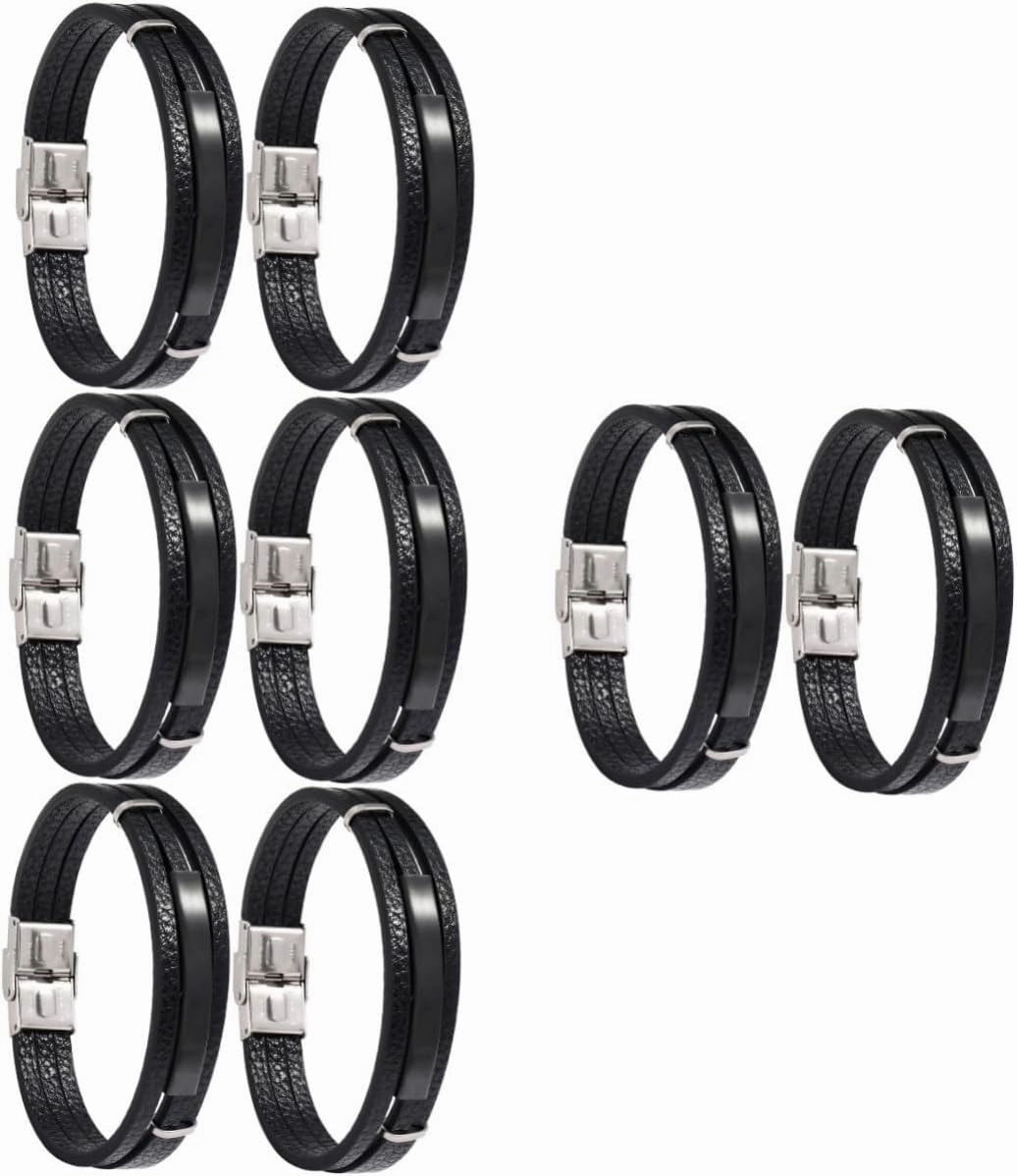 TENDYCOCO 8 Pcs Bracelet Tiger Eye Men Chain Beads Watches for Men Couture Man Wrist Jewelry Bangles Kit Ring Grunge Rivets Necklace Fidget Hair Ribbons Punk Jewelry Wrist Decoration Metal